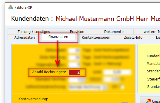 Anzahl für den Stapeldruck im Kundenstamm - Faktura-XP Warenwirtschaft