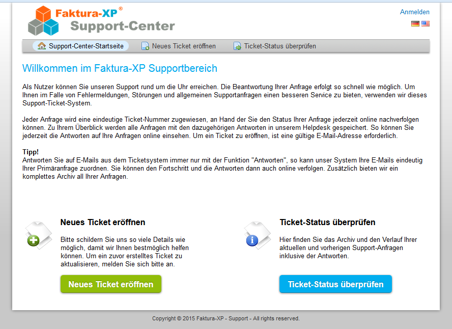 Faktura-XP Support Ticket System