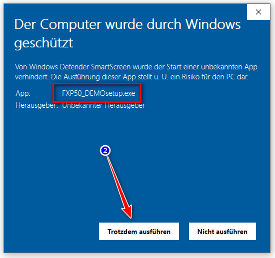 Sicherheitswarnung von Windows 10