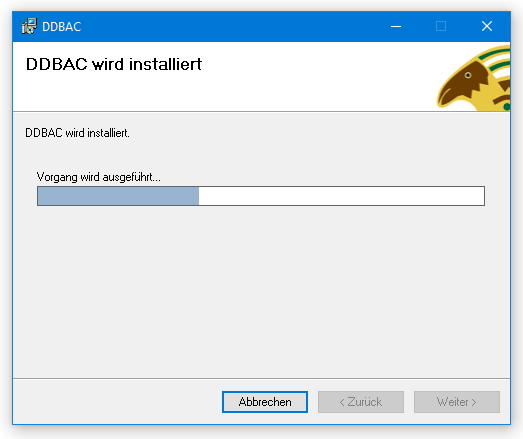 Installation bzw. Setup der DDBAC Runtime Schritt-2 - Verlauf